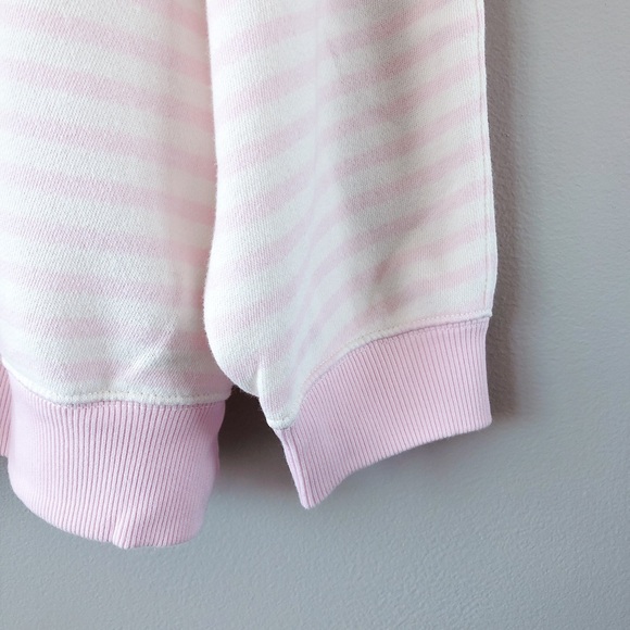 Aerie pink stripe oversized sweater large crewneck sweatshirt NWT - Picture 13 of 16